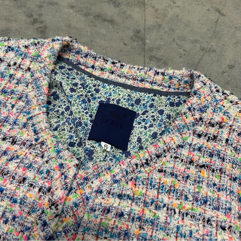 J. Crew Rainbow Tweed Jacket Pleated‎ Ends 6 - Picture 3 of 7